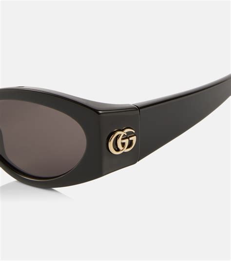 gucci 53mm small oval sunglasses|gucci oversized square sunglasses black.